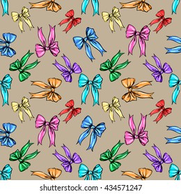 vector bow pattern on craft background