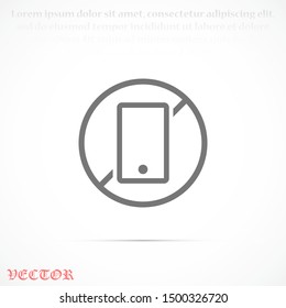 Vector bow phone icon. The phone is banned. Phone for communication. Prohibited talking on the phone Victor icon