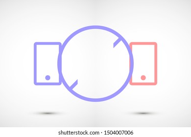 Vector bow phone icon. The phone is banned. Phone for communication. Prohibited talking on the phone Victor icon