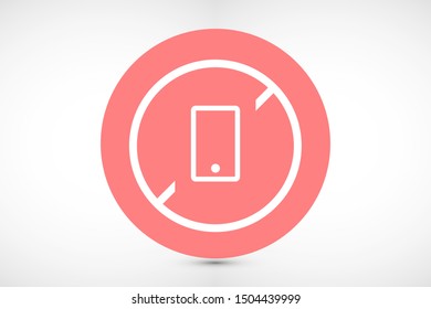 Vector bow phone icon. The phone is banned. Phone for communication. Prohibited talking on the phone Victor icon