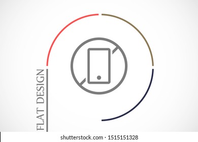 Vector bow phone icon. The phone is banned. Phone for communication. Prohibited talking on the phone Victor icon