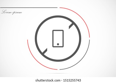 Vector bow phone icon. The phone is banned. Phone for communication. Prohibited talking on the phone Victor icon