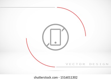 Vector bow phone icon. The phone is banned. Phone for communication. Prohibited talking on the phone Victor icon