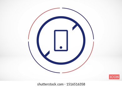 Vector bow phone icon. The phone is banned. Phone for communication. Prohibited talking on the phone Victor icon