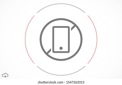 Vector bow phone icon. The phone is banned. Phone for communication. Prohibited talking on the phone Victor icon