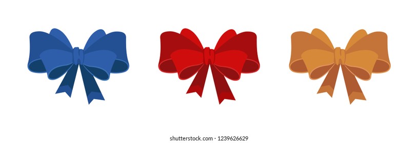 Vector. Bow. Red bow. Tape.