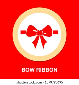 vector bow ribbon icon - ribbon bow illustration, holiday symbol - celebration element