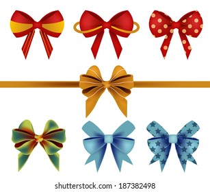 Vector of Bow Ribbon Set