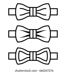 Vector Bow Tie Black Line Symbols Stock Vector (Royalty Free) 660247276