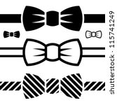 vector bow tie black symbols
