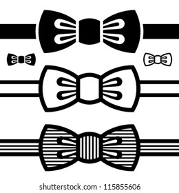vector bow tie black symbols
