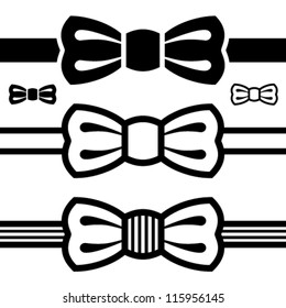 vector bow tie black symbols