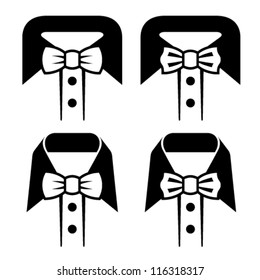 vector bow tie black symbols