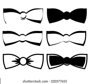 Vector bow tie black symbols