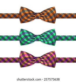 Vector Bow Tie Bowtie Set Isolated on White Background