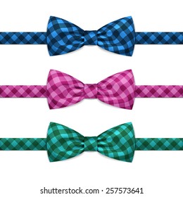 Vector Bow Tie Bowtie Set Isolated on White Background