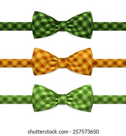 Vector Bow Tie Bowtie Set Isolated on White Background