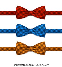 Vector Bow Tie Bowtie Set Isolated on White Background