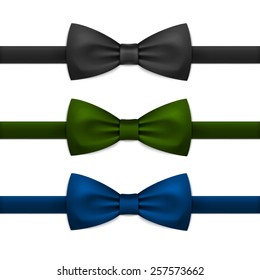 Vector Bow Tie Bowtie Set Isolated on White Background