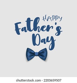 Vector Bow Tie for Father's Day Design. 3d Realistic Silk Blue Checkered Bow Tie. Glossy Bowtie, Tie Gentleman. Father's Day Holiday Concept. Design Template for Greeting Card, Invitation, Poster