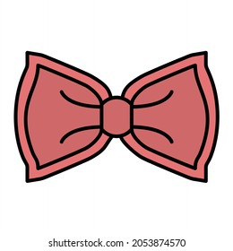 Vector Bow Tie Filled Outline Icon Design
