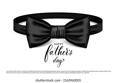 Vector bow tie icon in black stripes, highlighted on a white background with the inscription, father's Day. Hipster style