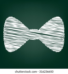 Vector  Bow Tie icon with chalk effect 