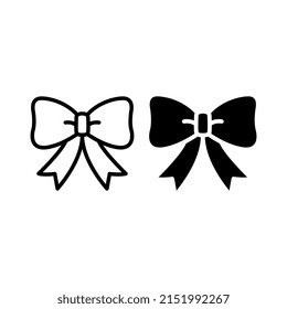 Vector Bow Tie Icons on White Background