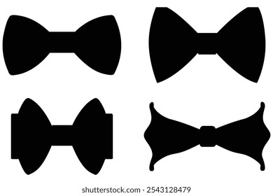 Vector Bow Tie Illustrations Classic Fashion Accessories on White Background