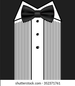 Vector bow tie tuxedo invitation design template holiday background