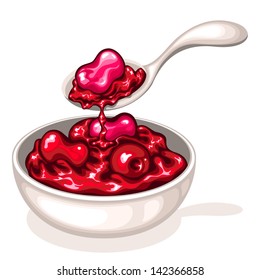vector bowl of cherry jam