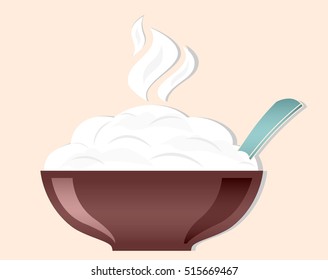 vector bowl dish isolated outline illustration