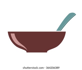 vector bowl dish soup isolated illustration icon