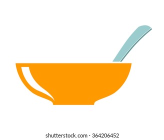 vector bowl icon dish soup isolated illustration