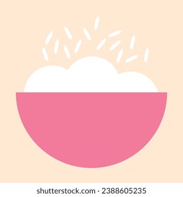 Vector bowl porridge cartoon cooking background healthy eating vector illustration.