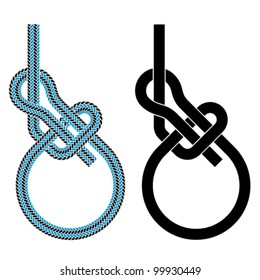 vector bowline loop climbing rope knot symbols