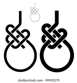 Vector Bowline Loop Climbing Rope Knot Symbols