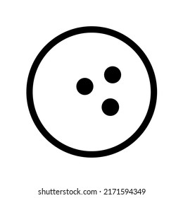 Vector Bowling ball icon isolated on white background. Bowling ball in line style. Design element for logo, poster, emblem. Sport icon. Vector illustration