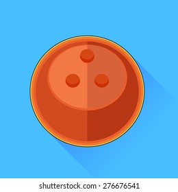 Vector Bowling Ball Icon Isolated on Blue Background.