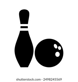 vector bowling ball and pins on white background. bowling icon