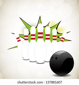 Vector bowling ball ready to hit pins