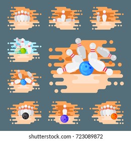 Vector bowling emblem design template badge item design for sport league teams success equipment champion illustration.