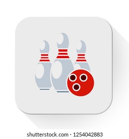 vector bowling icon. Flat illustration of impact bowling. bowling strike isolated on white background. sport play sign symbol