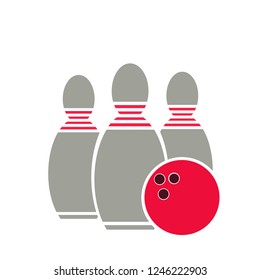 vector bowling icon. illustration of bowling. bowling strike isolated on white background. bowling tournament.