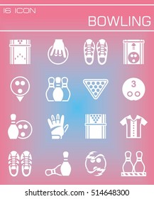 Vector Bowling icon set