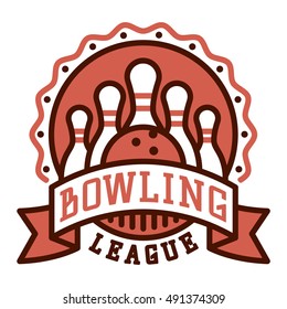 Vector bowling logo emblem and sport logo design element