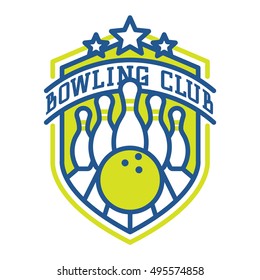 Vector bowling logo emblem and sport logo design element