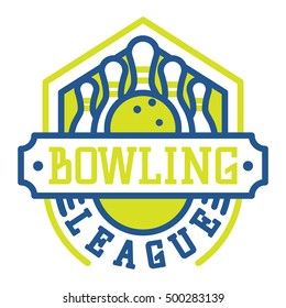 Vector bowling logo emblem and sport logo design element