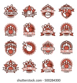 Vector bowling logo emblem and sport logo design element