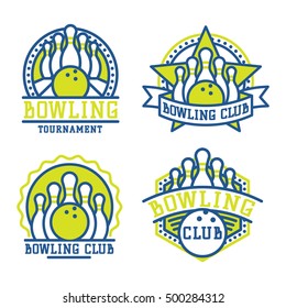 Vector bowling logo emblem and sport logo design element